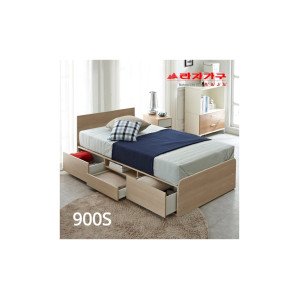 라자가구900오크Deep시크릿H 멀티수납 침대세트(900싱글)