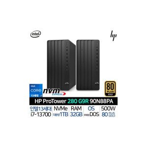 인텔 13세대 i7 데스크탑 본체 가정용 컴퓨터 사무용 PC 프로 TWR 280 G9 R 90N88PA_T5