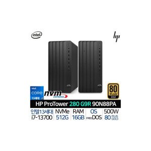 인텔 13세대 i7 데스크탑 본체 가정용 컴퓨터 사무용 PC 프로 TWR 280 G9 R 90N88PA_T1
