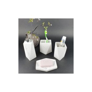 겔마 대리석문양 스톤파우더 욕실디스펜서 4종세트